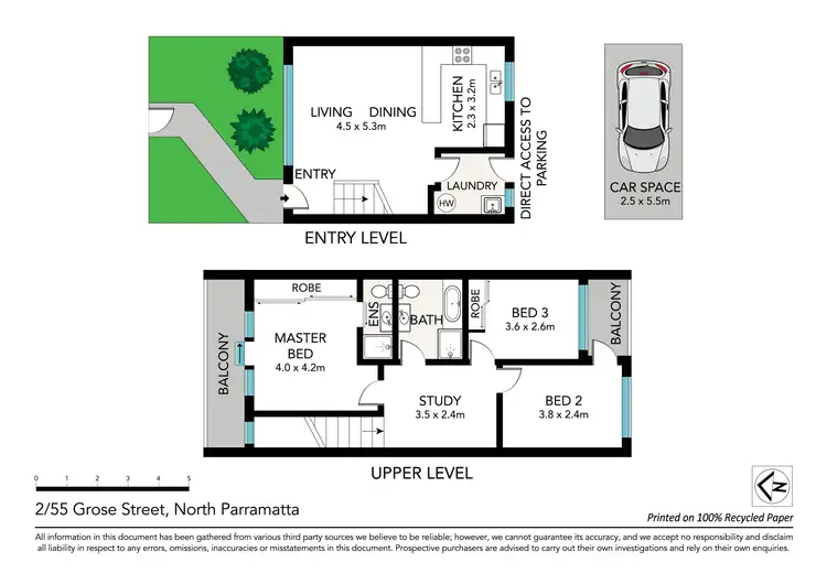 Floorplan of Homely townhouse listing, 2/55 Grose Street, North Parramatta NSW 2151