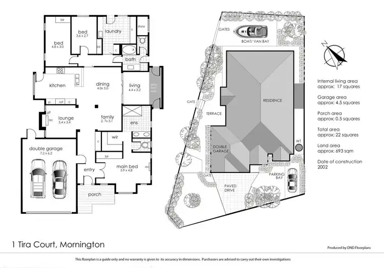 Floorplan of Homely house listing, 1 Tira Court, Mornington VIC 3931