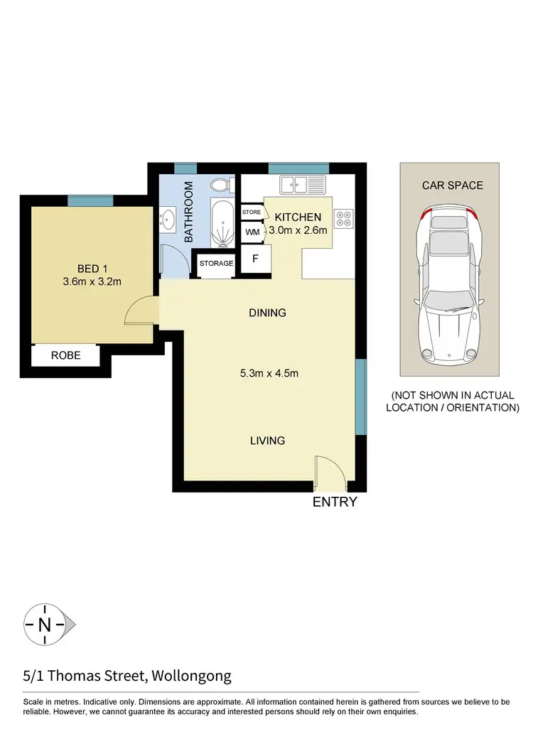 Floorplan of Homely apartment listing, 5/1 Thomas Street, Wollongong NSW 2500