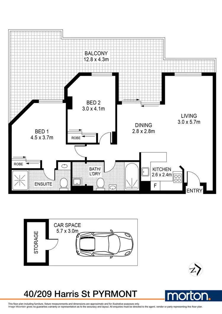 Floorplan of Homely apartment listing, 40/209 Harris Street, Pyrmont NSW 2009