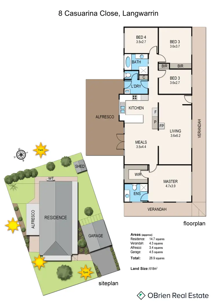 Floorplan of Homely house listing, 8 Casuarina Close, Langwarrin VIC 3910