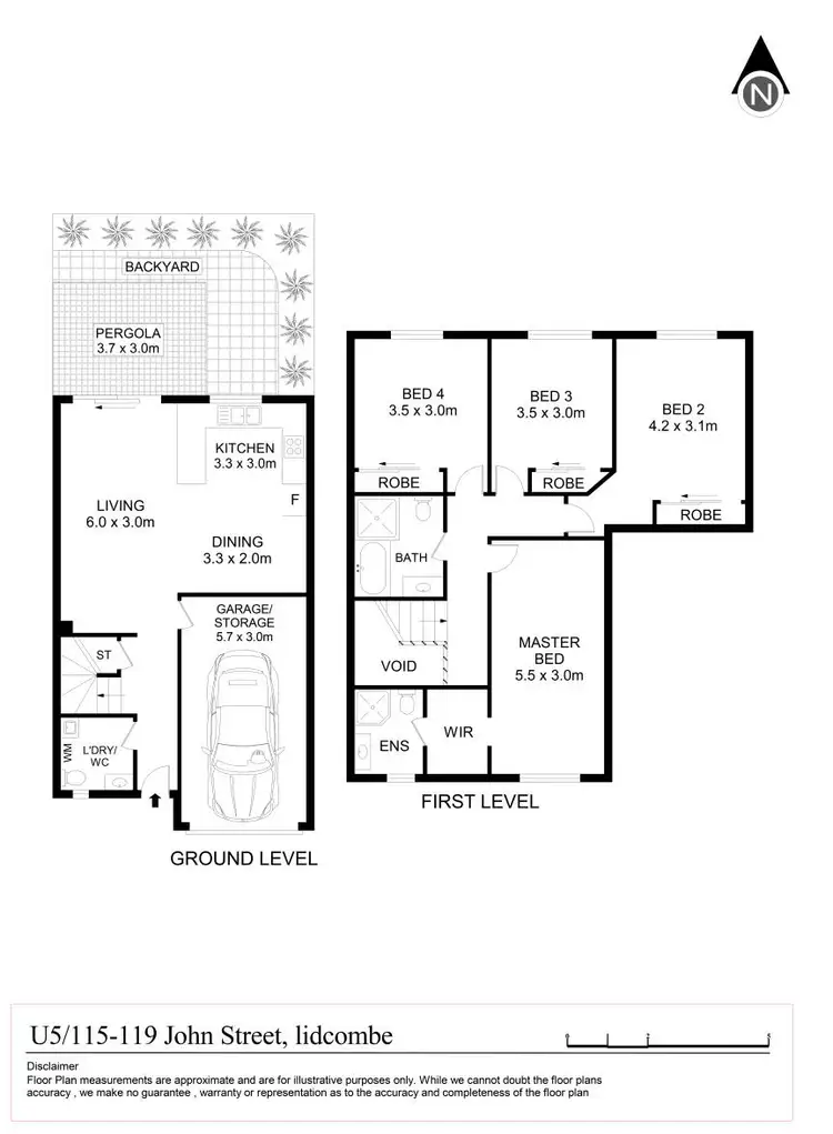 Floorplan of Homely townhouse listing, 5/115-119 John Street, Lidcombe NSW 2141