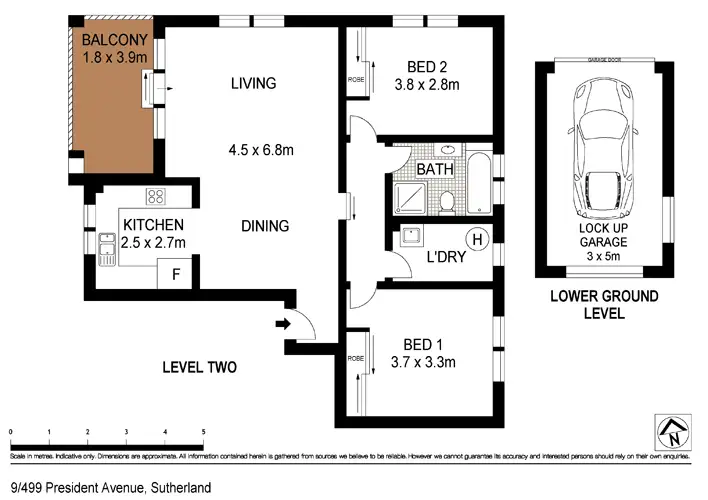 Floorplan of Homely apartment listing, 9/499 President Avenue, Sutherland NSW 2232