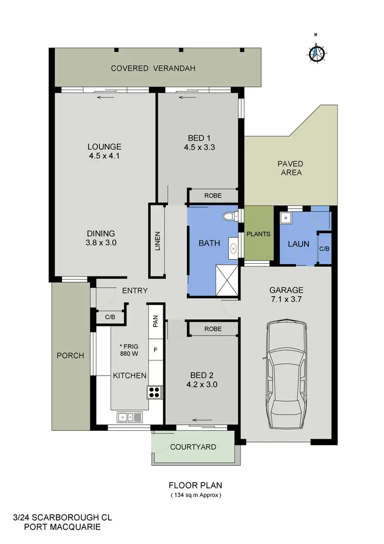 Floorplan of Homely villa listing, 3/24 Scarborough Close, Port Macquarie NSW 2444