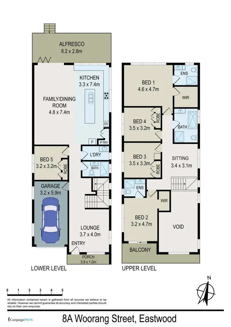 Floorplan of Homely semi-detached listing, 8a Woorang Street, Eastwood NSW 2122