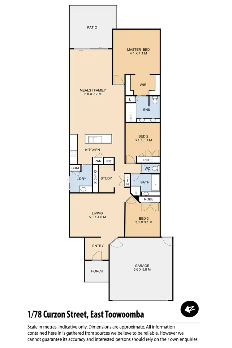 Floorplan of Homely unit listing, 1/78 Curzon Street, East Toowoomba QLD 4350