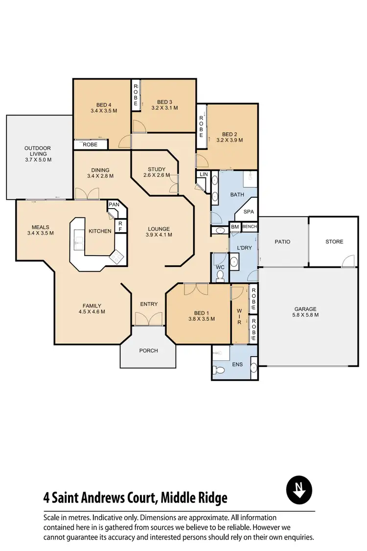 Floorplan of Homely house listing, 4 St Andrews Court, Middle Ridge QLD 4350