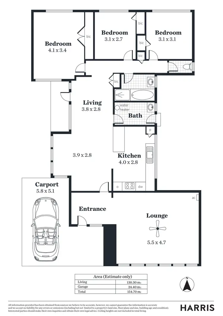 Floorplan of Homely house listing, 1 Californian Crescent, Glenalta SA 5052