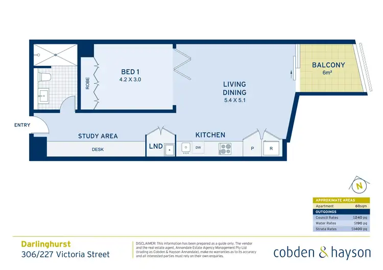 Floorplan of Homely apartment listing, 306/227 Victoria Street, Darlinghurst NSW 2010