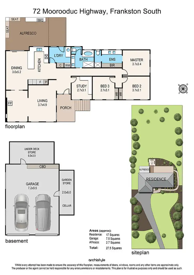 Floorplan of Homely house listing, 72 Moorooduc Highway, Frankston South VIC 3199