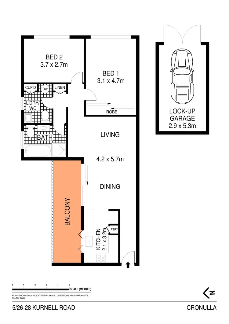 Floorplan of Homely apartment listing, 5/26 Kurnell Road, Cronulla NSW 2230