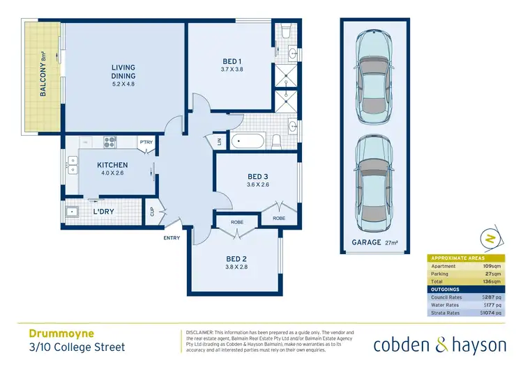 Floorplan of Homely apartment listing, 3/10 College Street, Drummoyne NSW 2047
