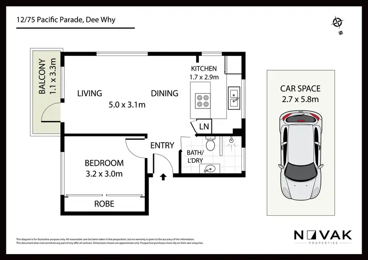 Floorplan of Homely apartment listing, 12/75 Pacific Parade, Dee Why NSW 2099