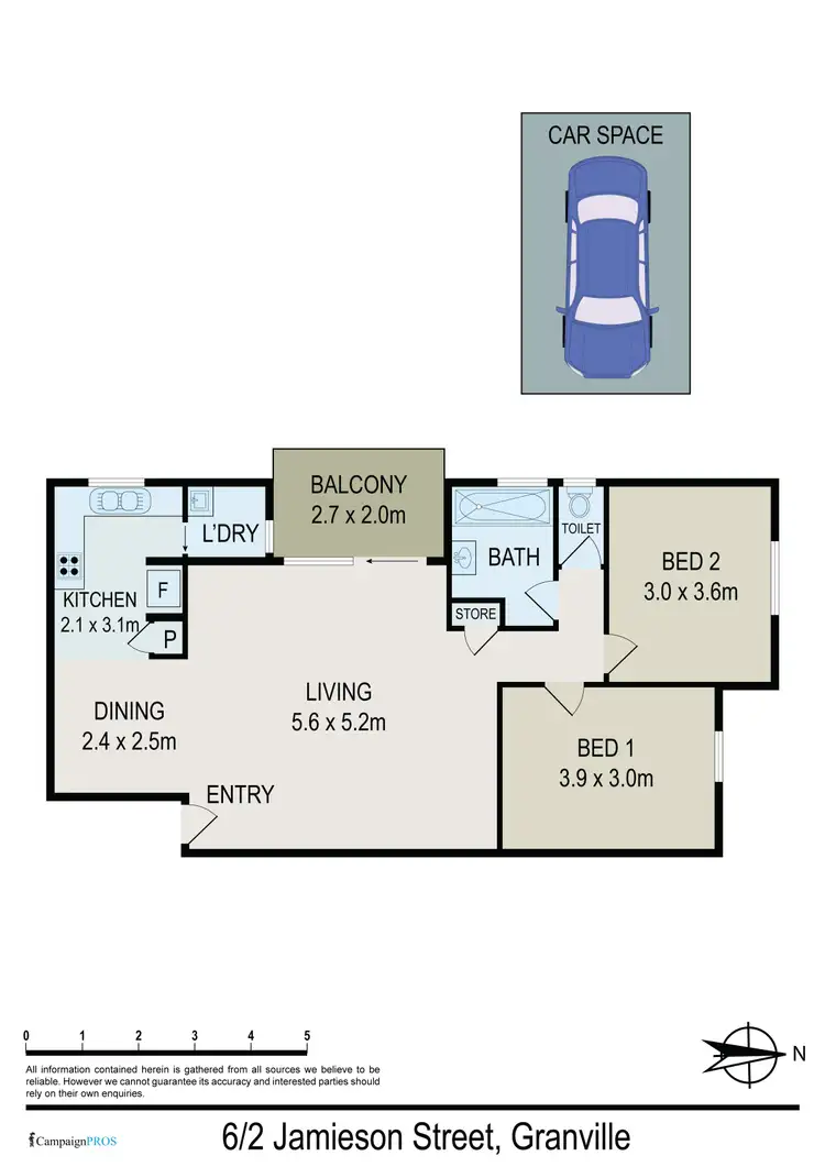 Floorplan of Homely unit listing, 6/2 Jamieson Street, Granville NSW 2142