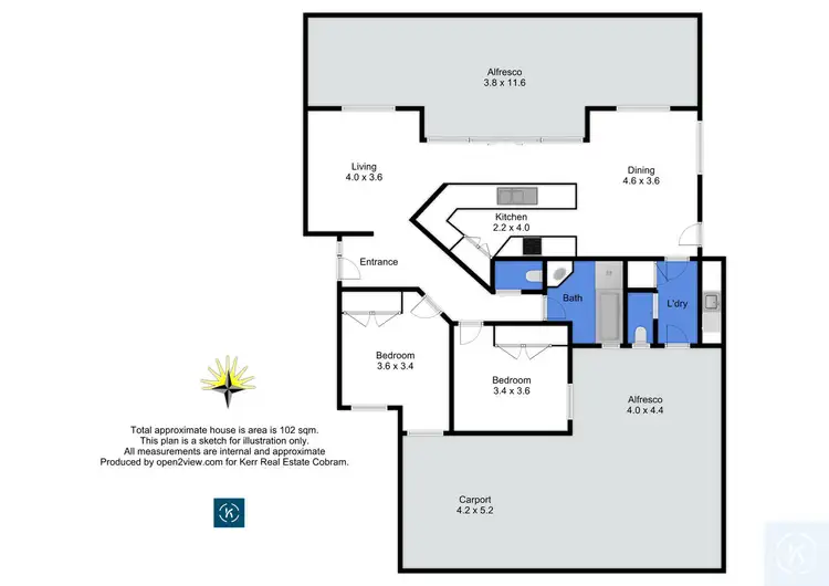Floorplan of Homely unit listing, 2/8 Campbell Road, Cobram VIC 3644