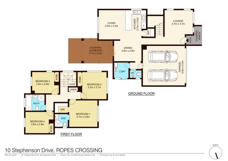 Floorplan of Homely house listing, 10 Stephenson Drive, Ropes Crossing NSW 2760