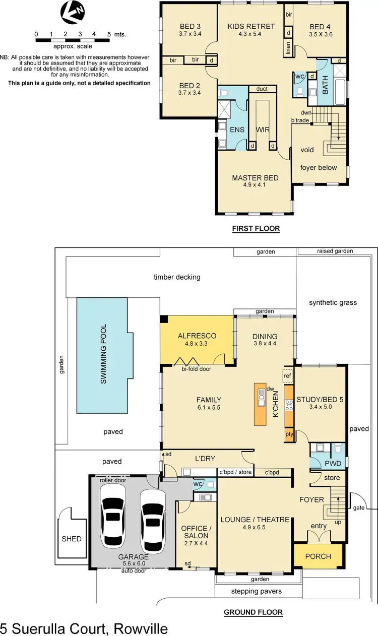 Floorplan of Homely house listing, 5 Suerulla Court, Rowville VIC 3178
