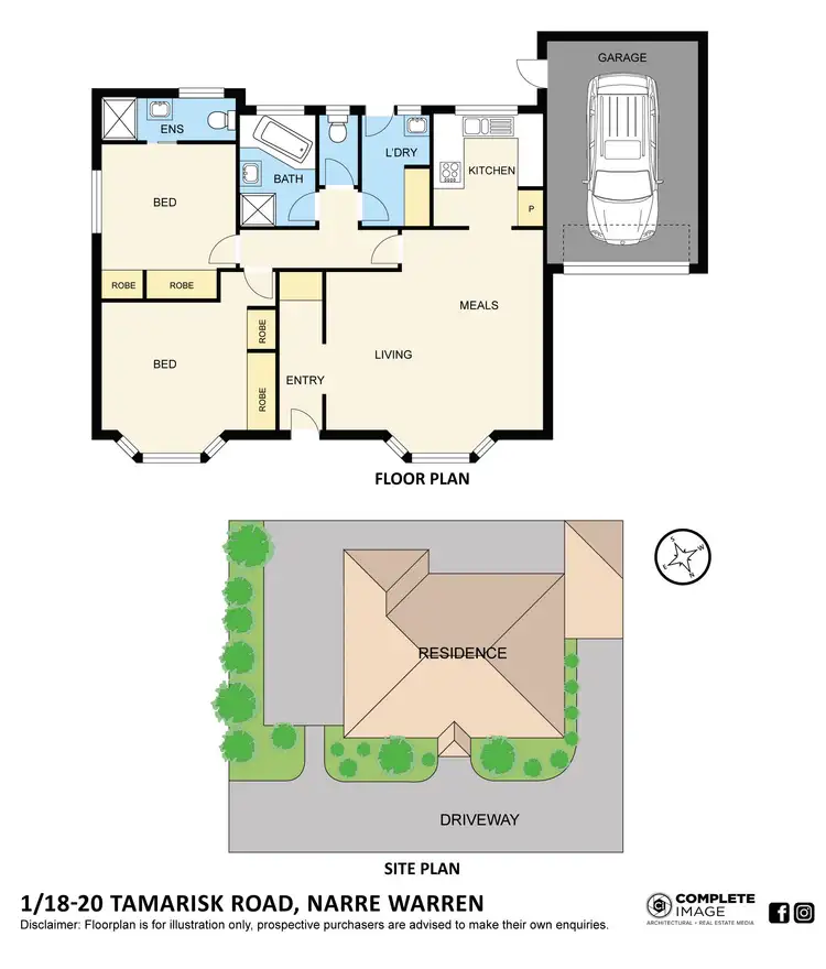 Floorplan of Homely unit listing, 1/18-20 Tamarisk Road, Narre Warren VIC 3805