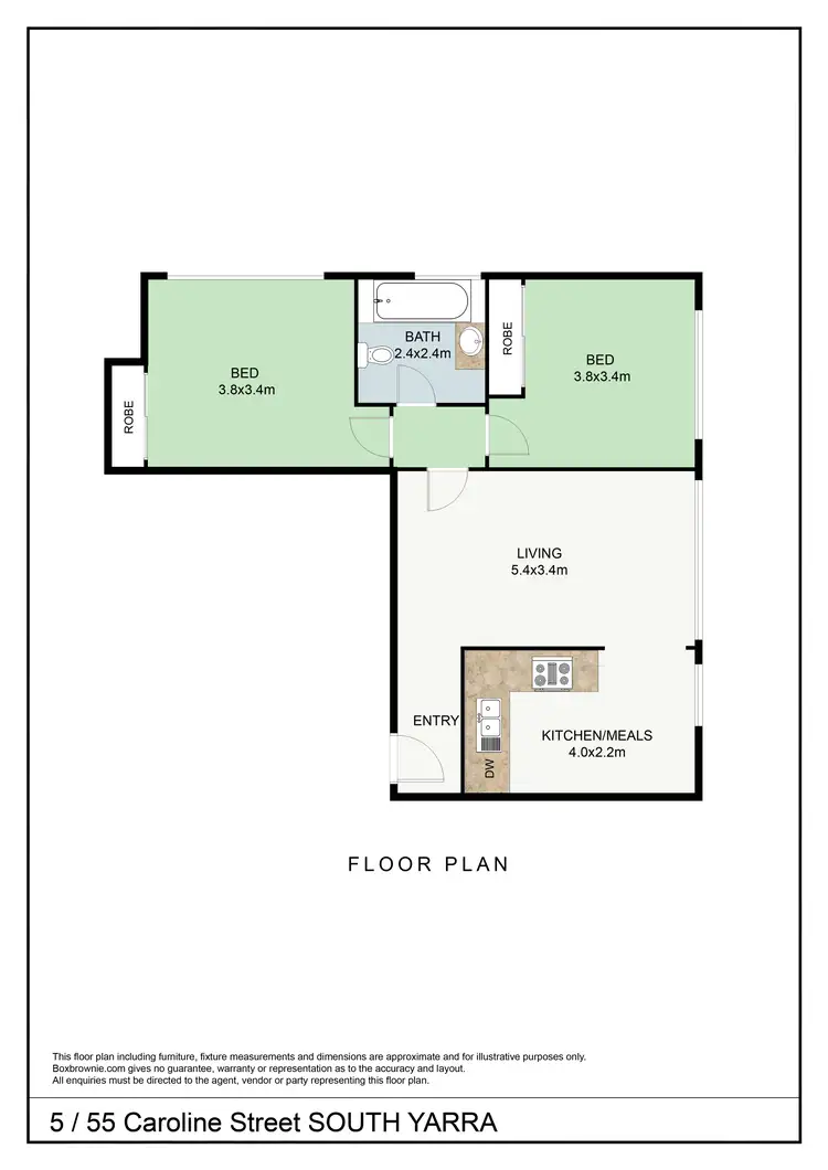 Floorplan of Homely apartment listing, 5/55 Caroline Street, South Yarra VIC 3141
