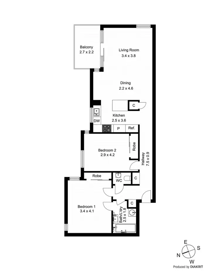 Floorplan of Homely apartment listing, 19/343 Church Street, Richmond VIC 3121