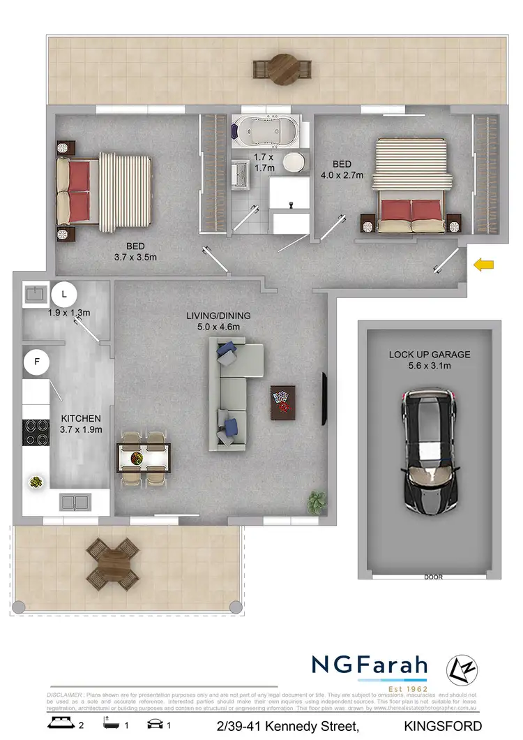 Floorplan of Homely unit listing, 2/39-41 Kennedy Street, Kingsford NSW 2032