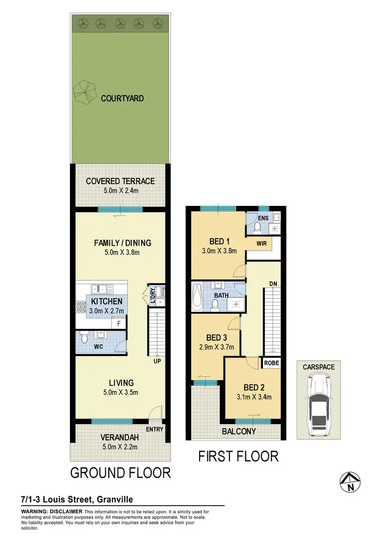 Floorplan of Homely townhouse listing, 1-3 Louis Street, Granville NSW 2142
