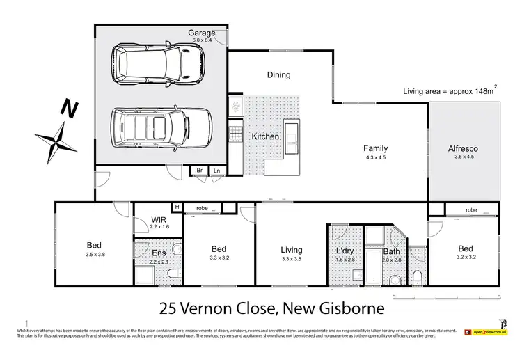 Floorplan of Homely house listing, 25 Vernon Close, New Gisborne VIC 3438