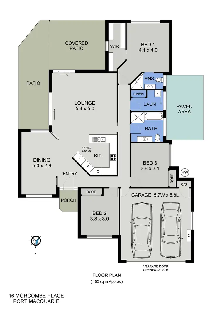 Floorplan of Homely house listing, 16 Morcombe Place, Port Macquarie NSW 2444