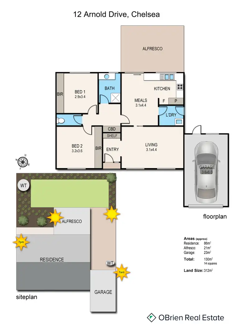 Floorplan of Homely house listing, 12 Arnold Drive, Chelsea VIC 3196
