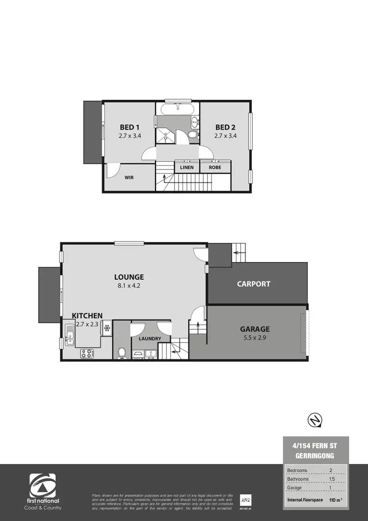 Floorplan of Homely townhouse listing, 4/154 Fern Street, Gerringong NSW 2534
