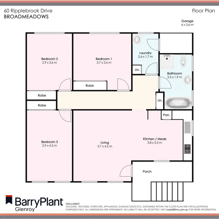 Floorplan of Homely house listing, 60 Ripplebrook Drive, Broadmeadows VIC 3047