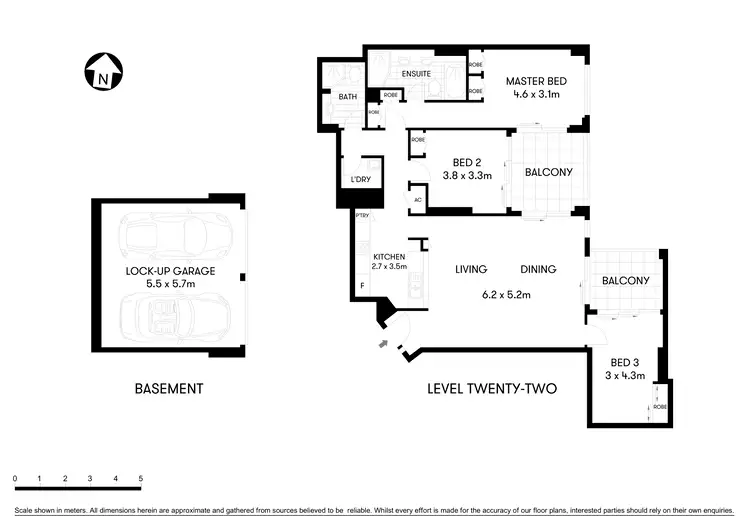 Floorplan of Homely apartment listing, 2203/2 Dind Street, Milsons Point NSW 2061