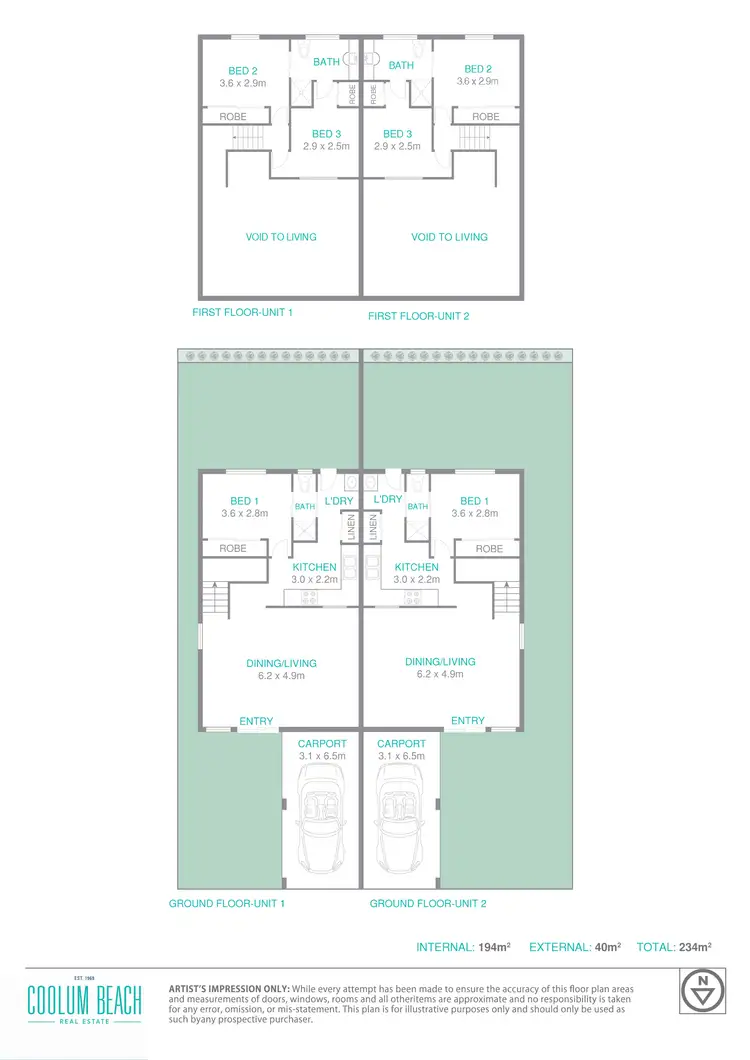 Floorplan of Homely unit listing, 1 & 2/23 Margaret Street, Coolum Beach QLD 4573