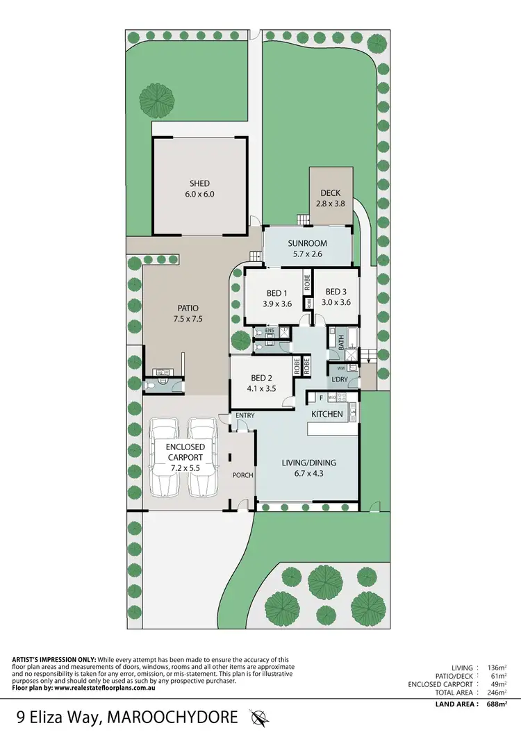 Floorplan of Homely house listing, 9 Eliza Way, Maroochydore QLD 4558