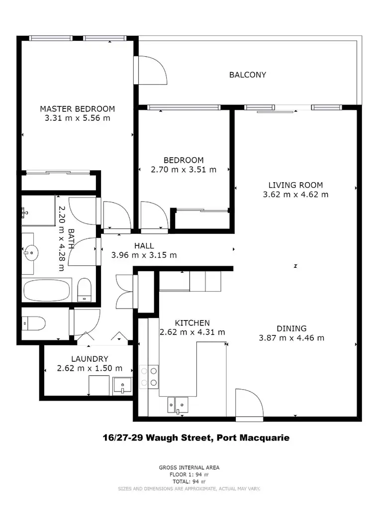 Floorplan of Homely unit listing, 16/27-29 Waugh Street, Port Macquarie NSW 2444