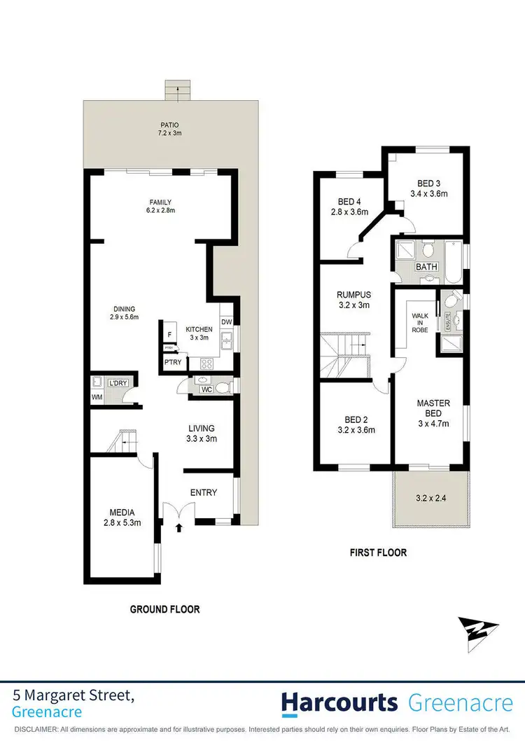 Floorplan of Homely semi-detached listing, 5 Margaret Street, Greenacre NSW 2190