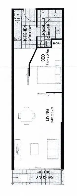 Floorplan of Homely apartment listing, 1502/180 Morphett Street, Adelaide SA 5000