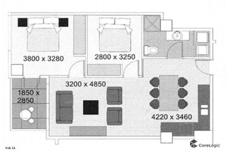 Floorplan of Homely apartment listing, 1115/96 North Terrace, Adelaide SA 5000