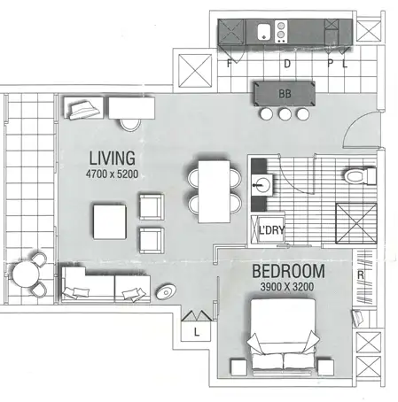 Floorplan of Homely apartment listing, 301/104 North Terrace, Adelaide SA 5000