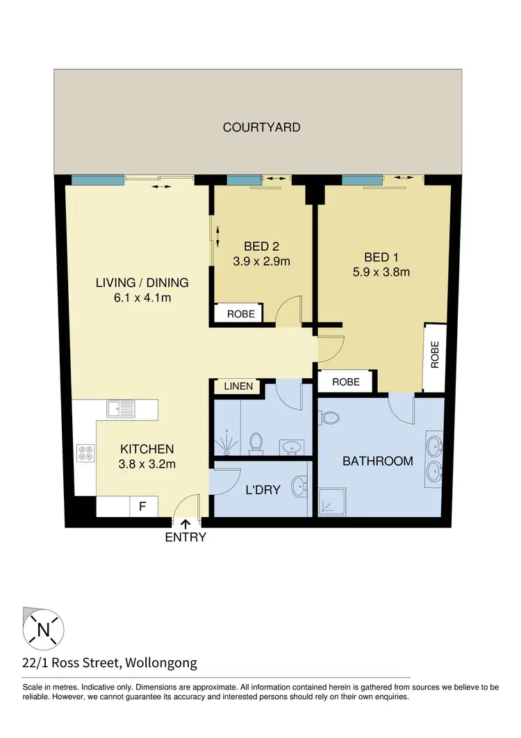 Floorplan of Homely apartment listing, 22/1 Ross Street, Wollongong NSW 2500