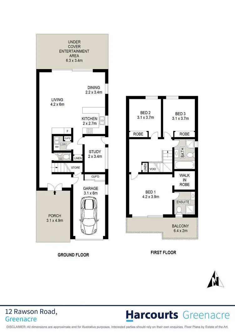 Floorplan of Homely semi-detached listing, 12 Rawson Road, Greenacre NSW 2190