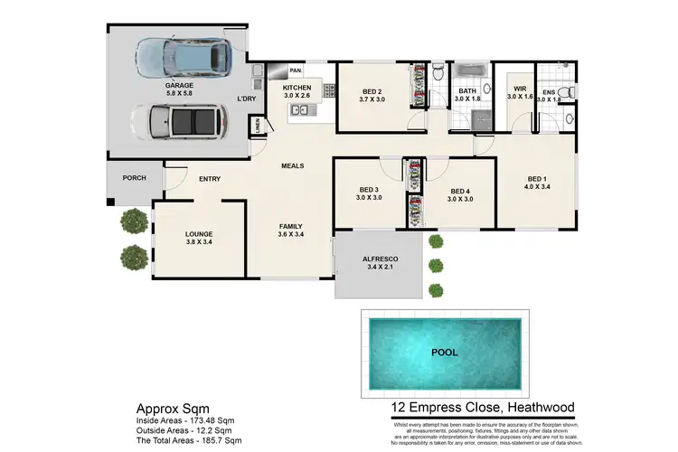Floorplan of Homely house listing, 12 Empress Close, Heathwood QLD 4110