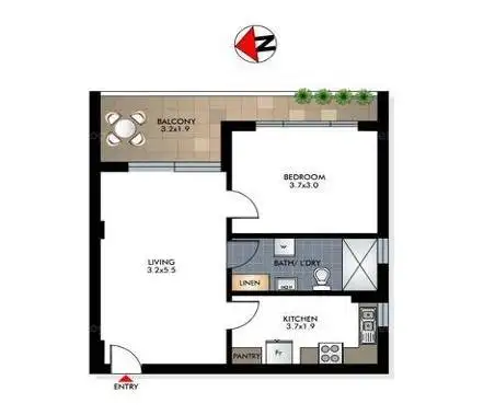 Floorplan of Homely unit listing, 22/40A Roslyn Gardens, Rushcutters Bay NSW 2011
