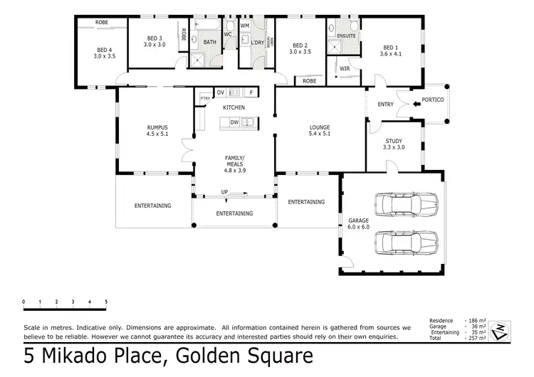 Floorplan of Homely house listing, 5 Mikado Place, Golden Square VIC 3555