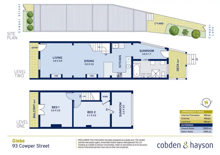 Floorplan of Homely house listing, 93 Cowper Street, Glebe NSW 2037