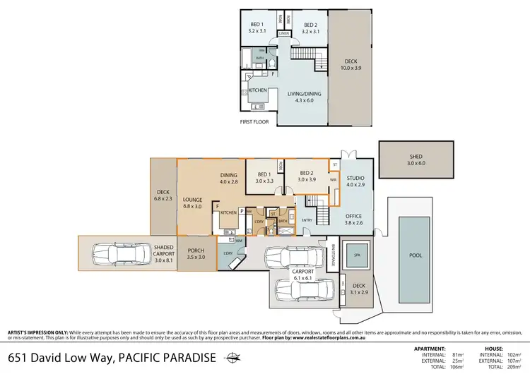 Floorplan of Homely house listing, 651 David Low Way, Pacific Paradise QLD 4564