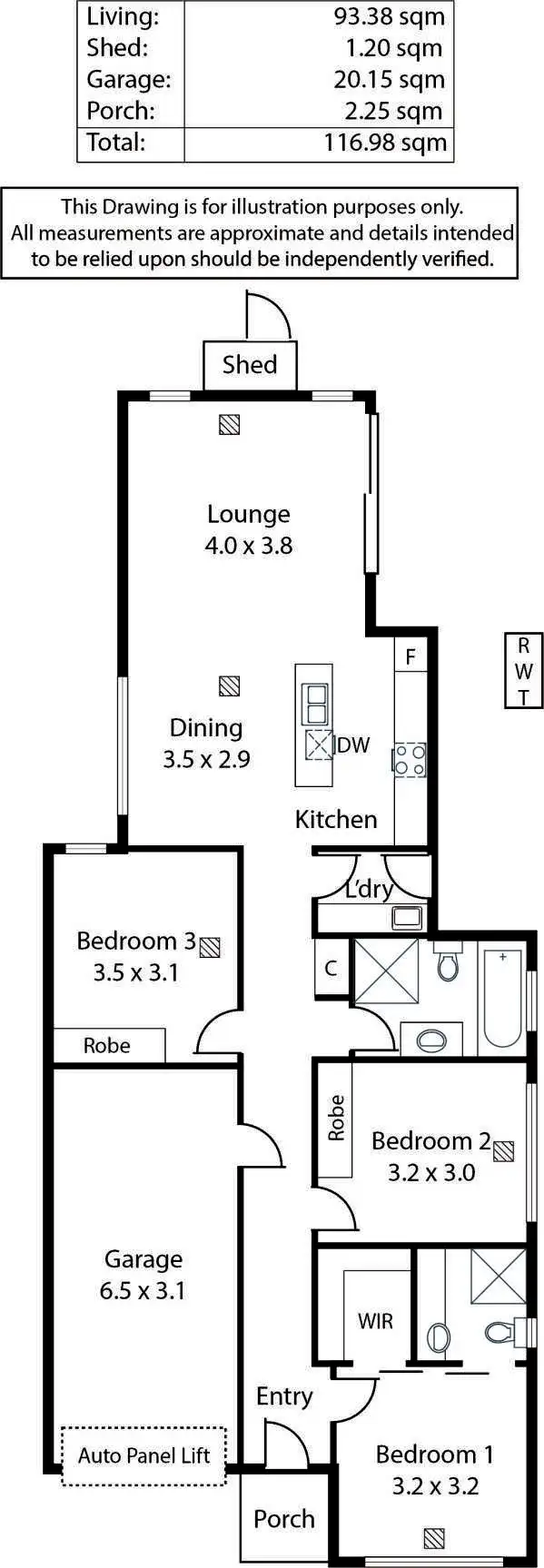 Floorplan of Homely house listing, 66B Bray Street, Plympton Park SA 5038