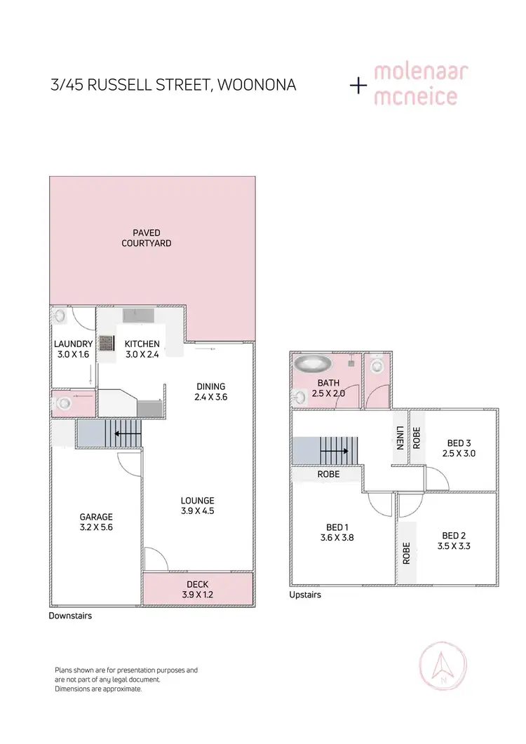 Floorplan of Homely townhouse listing, 3/45 Russell Street, Woonona NSW 2517