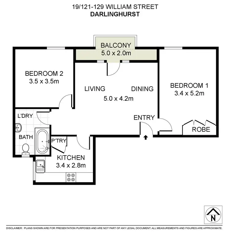Floorplan of Homely apartment listing, 19/121 William Street, Darlinghurst NSW 2010
