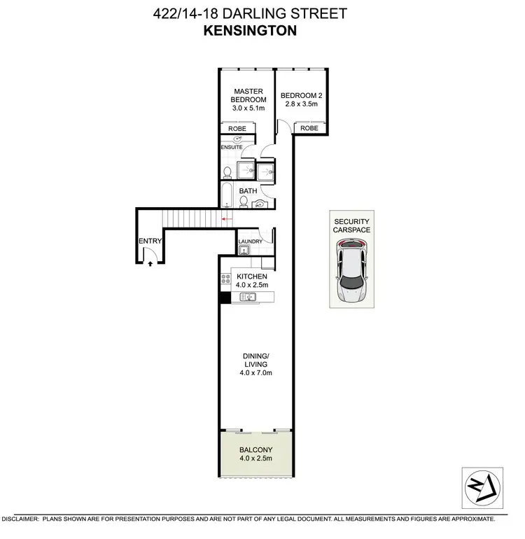 Floorplan of Homely apartment listing, 422/14-18 Darling Street, Kensington NSW 2033